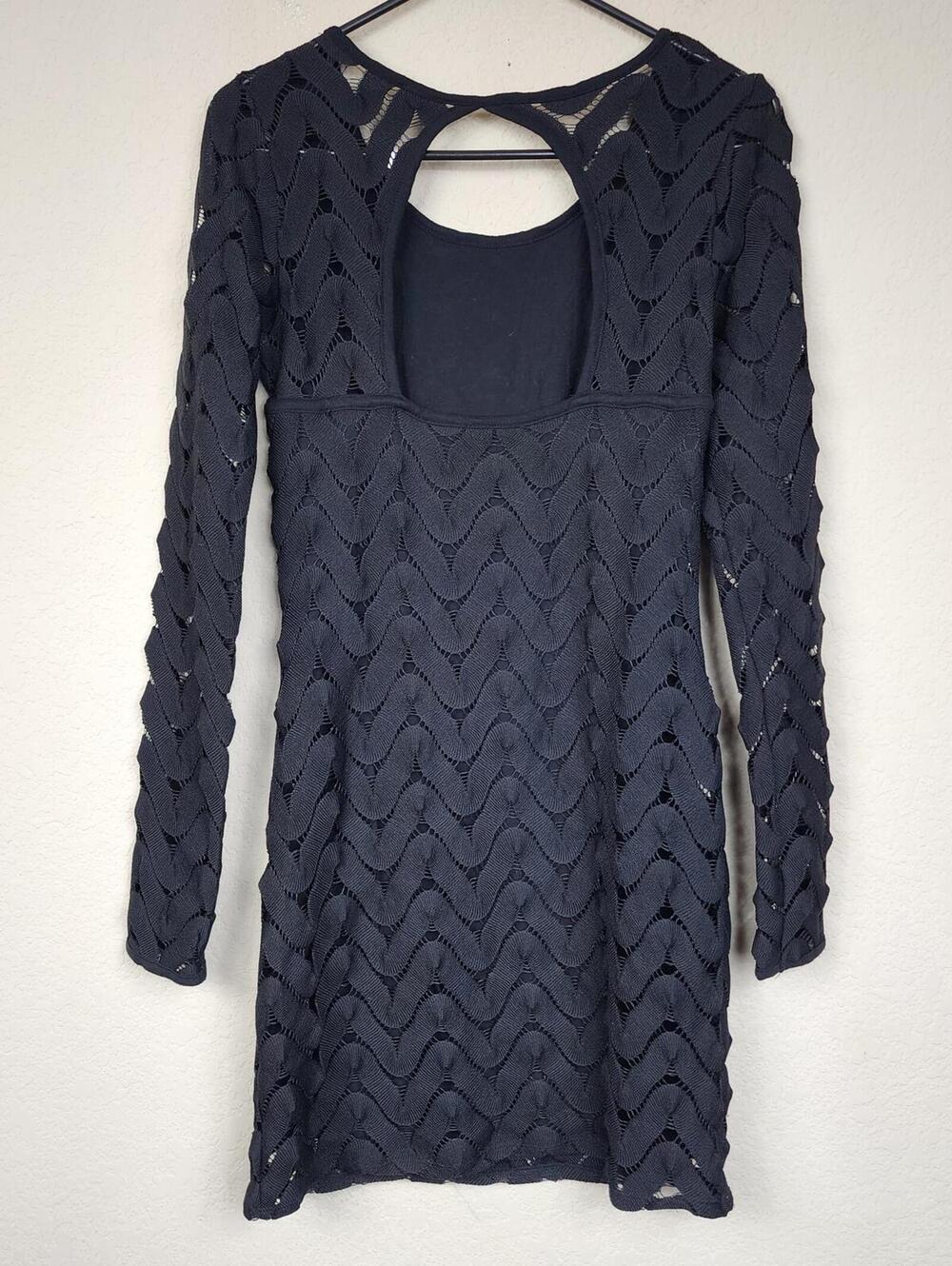 Free People Long Sleeve XS Black Dress - Picture 4 of 4